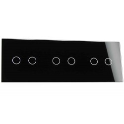 Panel szklany Livolo sześciokrotny 2+2+2 czarny