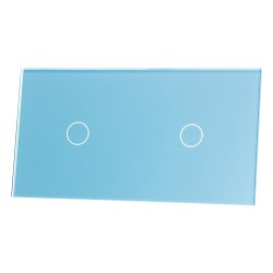 Panel szklany Livolo podwójny 1+1 niebieski